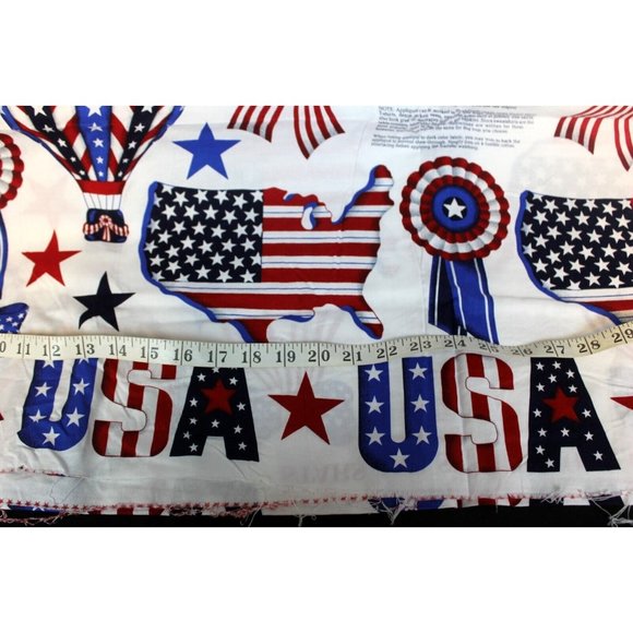 USA Stars and Stripes Applique Panel 44 x 17.5 in Fabric VIP Print Cranston - Picture 9 of 11